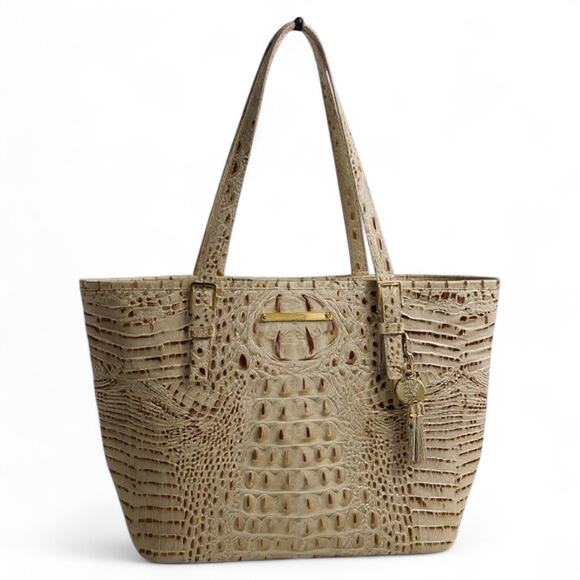 Brahmin Medium Asher Melbourne Tote Bag Shoulder Bag Leather Tan - Picture 1 of 10